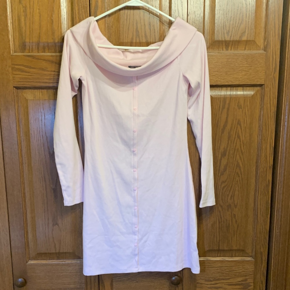 Wild Fable Light Pink Ribbed Button-Down Top
